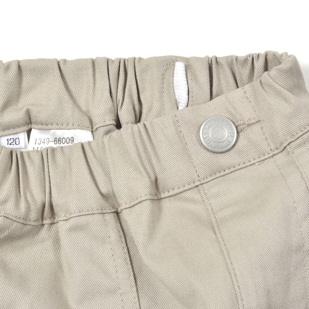配色カラーボタンポリエステルチノストレッチパンツ(100~160cm