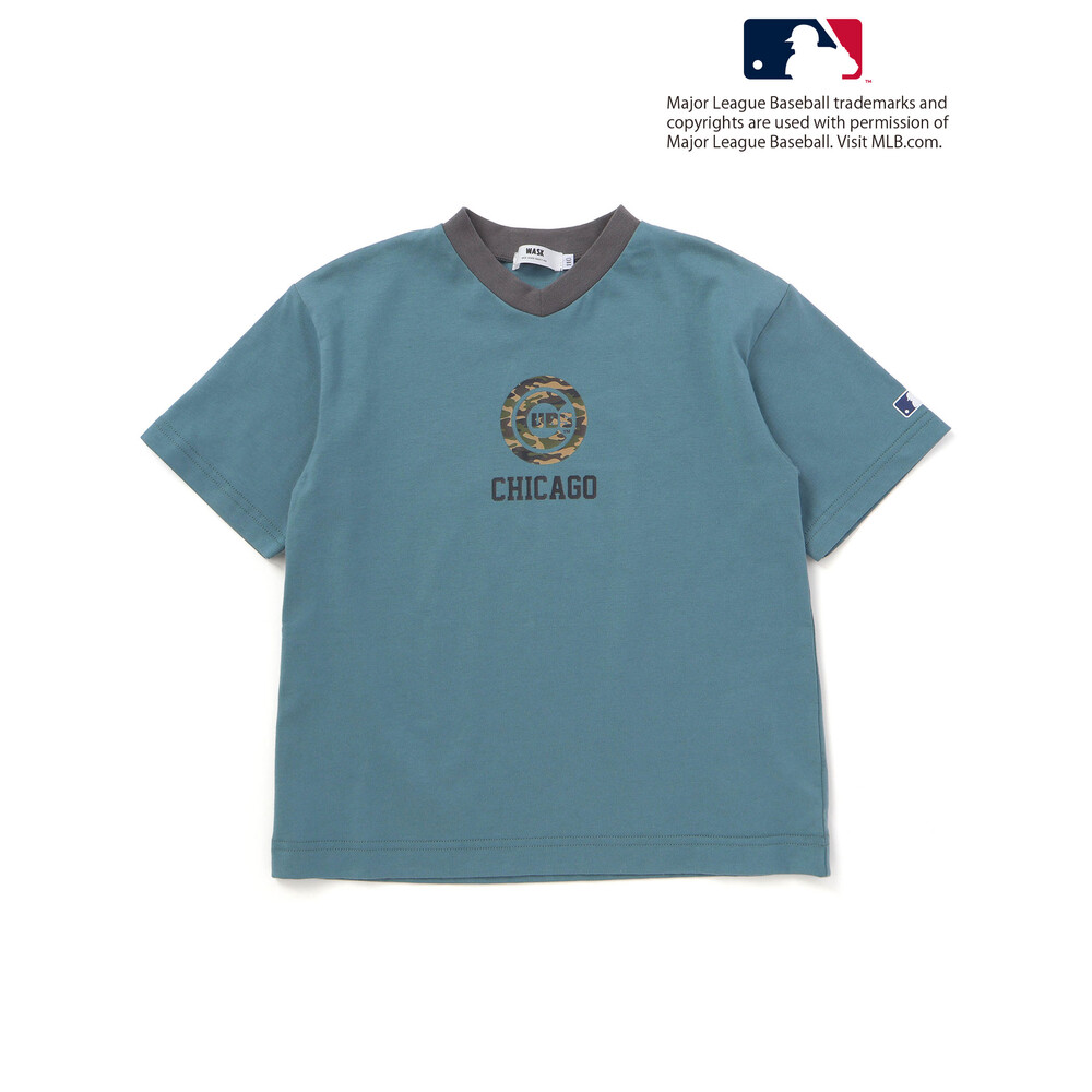 【MLB】 モチーフ VネックTシャツ(100~160cm) グレー 100cm