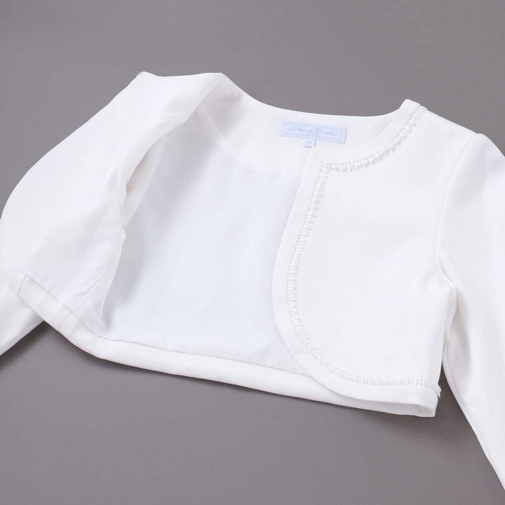 ストレッチポンチレース付きジャケット(110~130cm) ホワイト 110cm