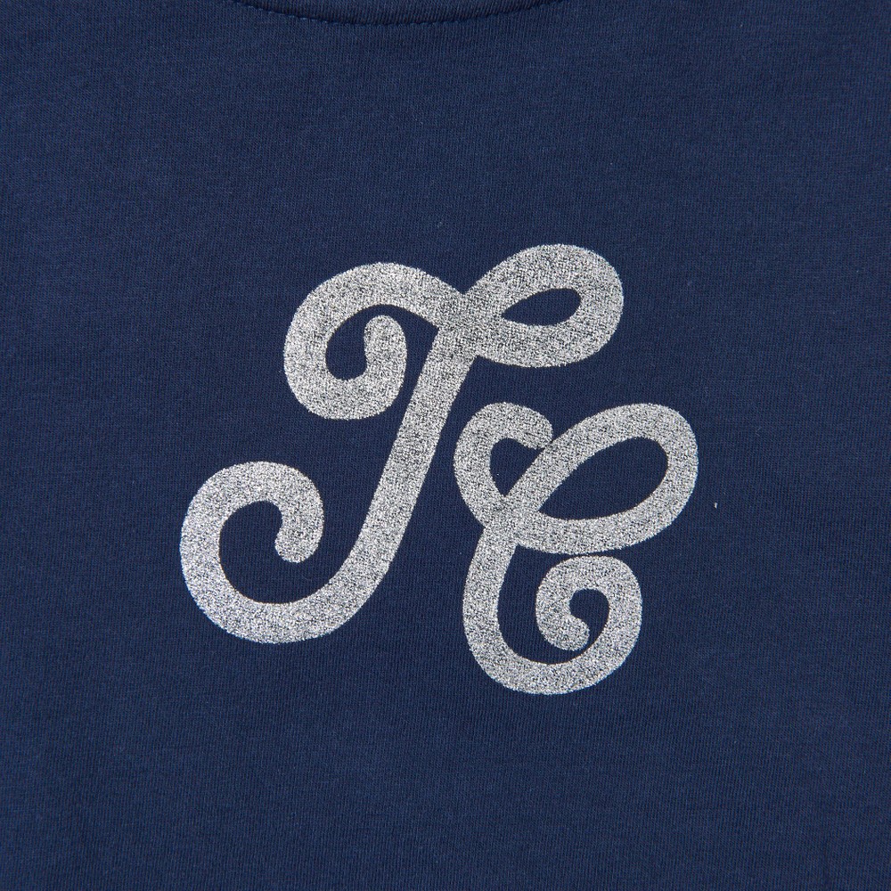 TCロゴ グリッター プリント 半袖 Tシャツ (90~140cm) ネイビー 90cm