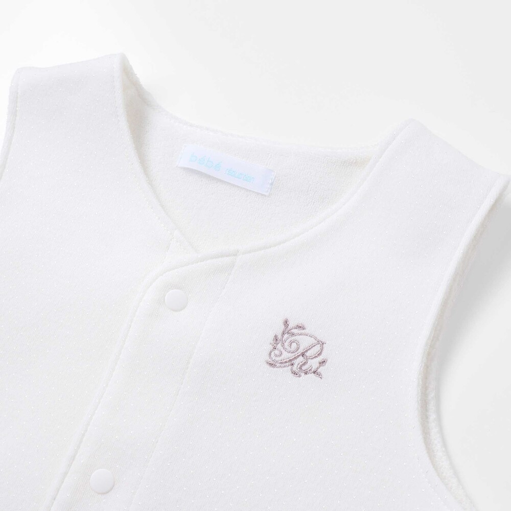 【日本製】スモッキングカバーオール&ベスト&スタイセット(70~80cm) ピンク 70cm