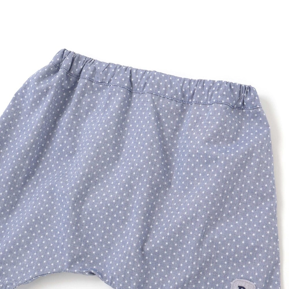 天竺半袖Tシャツ&ダンガリーパンツセット(70~90cm) ブルー系 S(70-80cm)