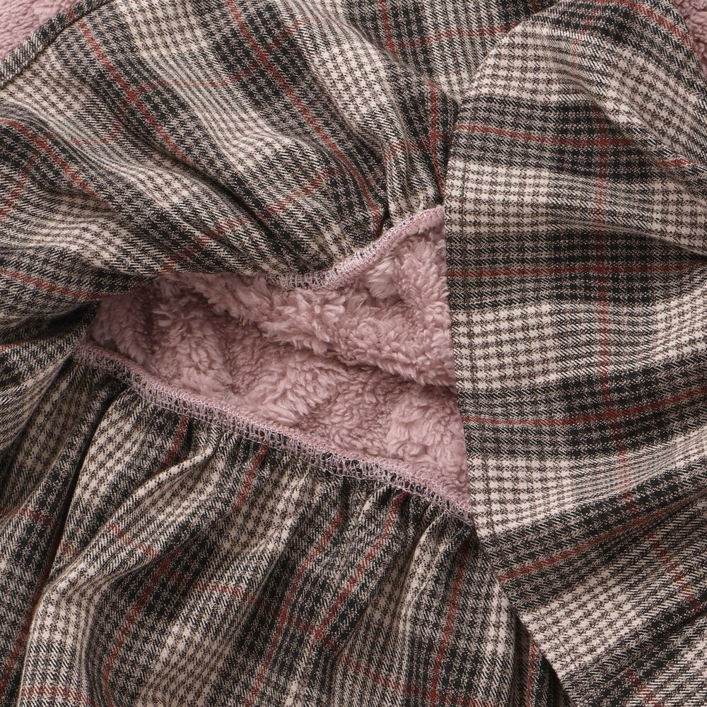 【お揃い】ケーブルボアxタータンチェックワンピース(80~130cm) オフホワイト 80cm