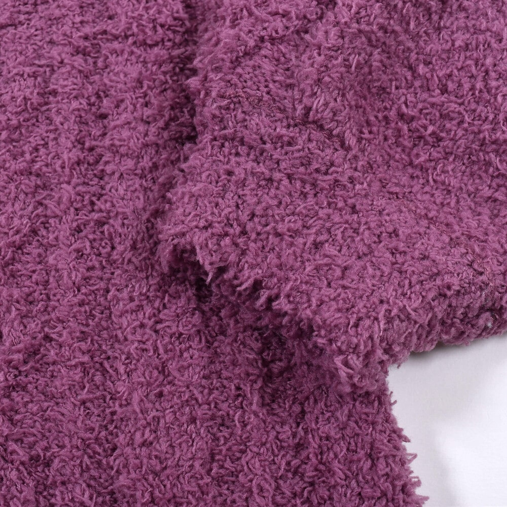 ケーブル編み ブークレ ニット ワンピース (SS~M) オフホワイト SS(75~95cm)