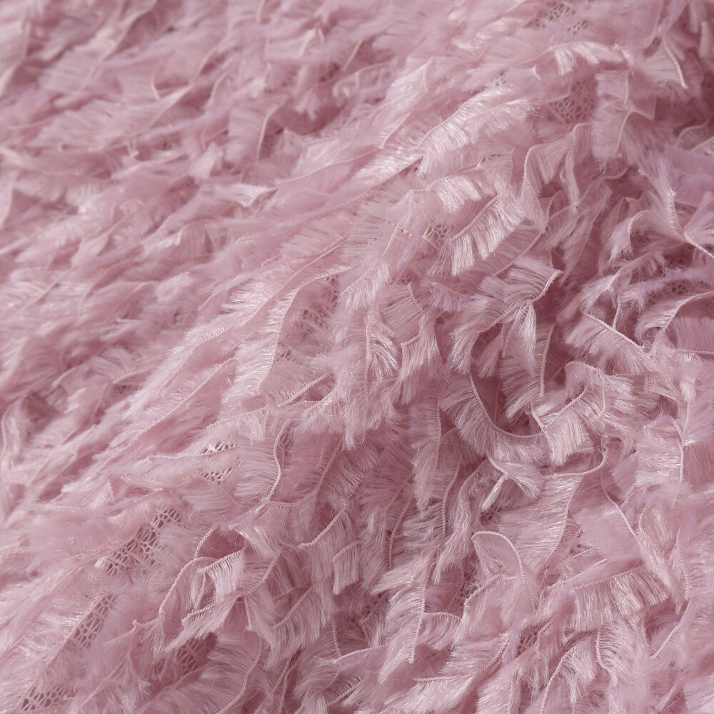 キラキラモチーフ長袖Tシャツ+ファーキャミワンピセット(90~130cm) 薄ブルー×オフホワイト 90cm