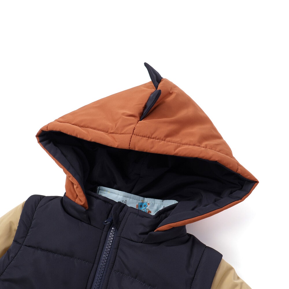 8WAY恐竜モチーフリバーシブルアウター(80~130cm) イエロー 80cm