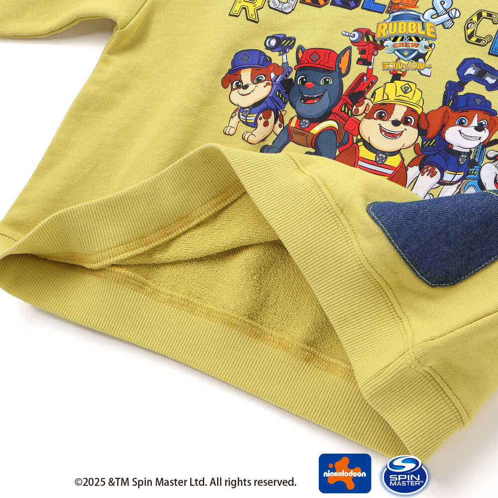 【「パウ・パトロール」スピンオフ・シリーズ「ラブル&クルー」×SLAPSLIP】デニムポケットトレーナー(90~130cm) イエロー 90cm