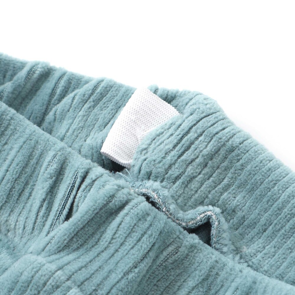 消防車恐竜おしりパッチ折り返し裾チェックロングパンツ(80~130cm) ブラック 80cm