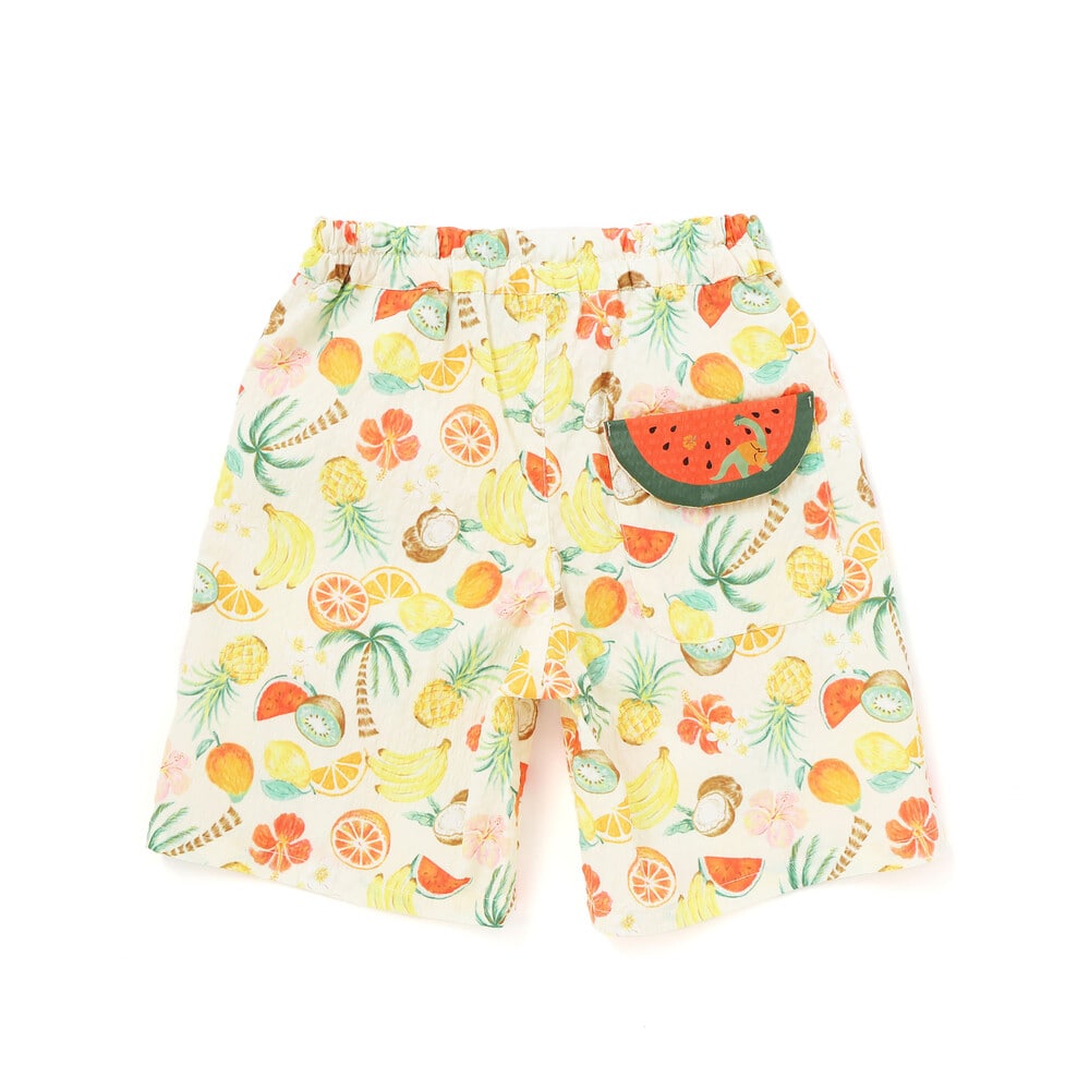 【お揃い】トロピカル総柄ショートパンツ(80~130cm) ブルー系 80cm