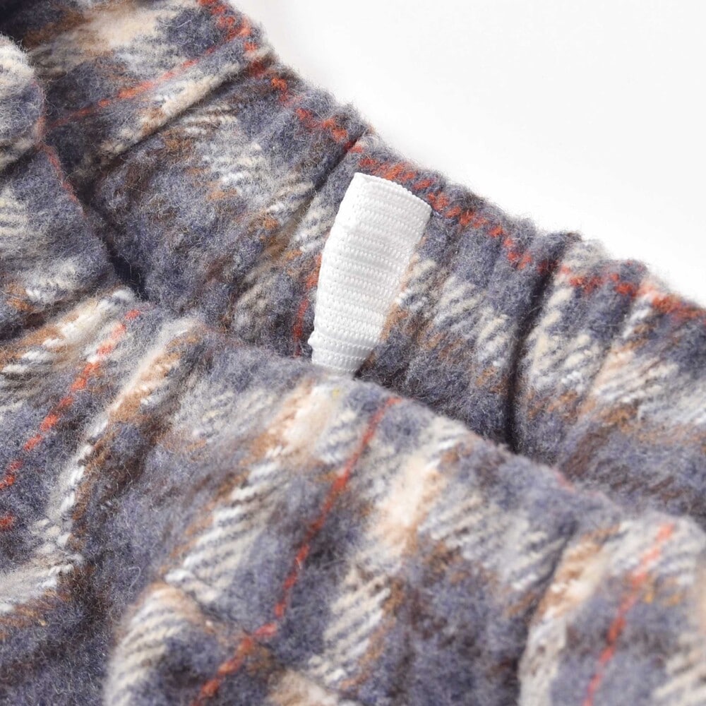 【お揃い】ボアポケット飾りボタンチェックスカート(90~140cm) グレー系 90cm