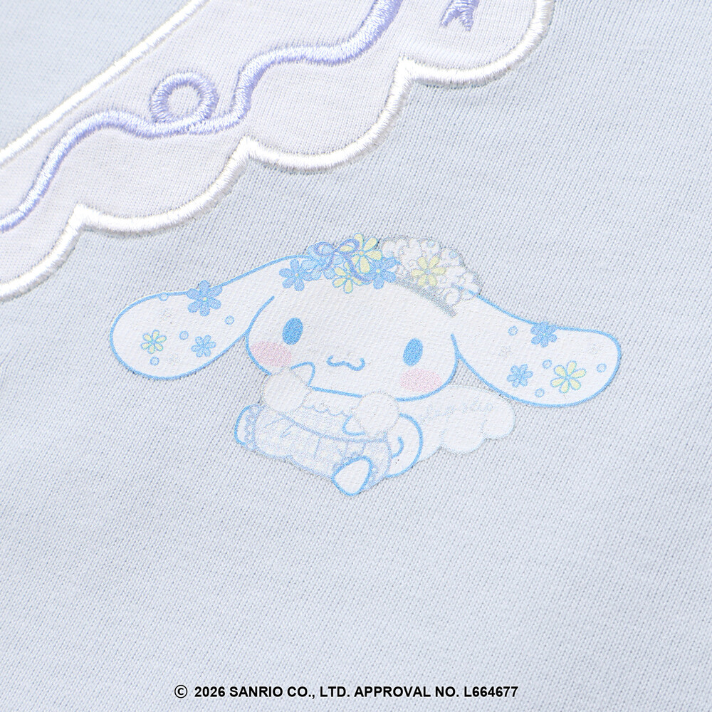 【シナモロール/ポムポムプリン×SLAPSLIP】袖スカラップ耳付きセーラー襟風Tシャツ(90~130cm) オフホワイト 90cm