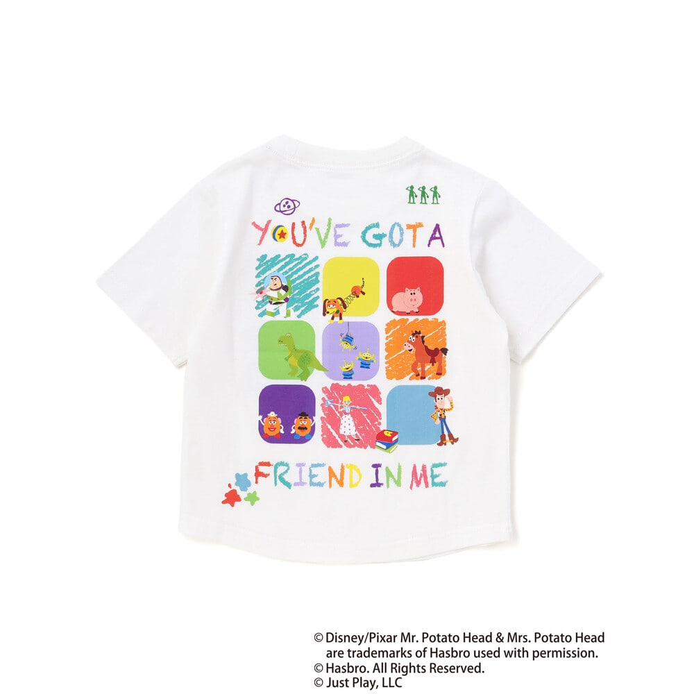 【トイ・ストーリー(Toy Story)コレクション】キャラクターワッペン&バックプリント半袖Tシャツ(80~130cm) ブルー 80cm