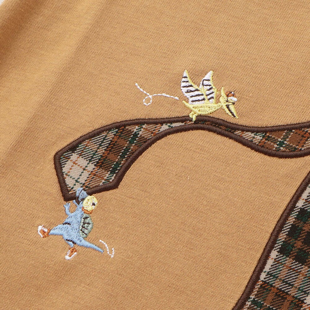 ネクタイメガネパッチ袖切り替え長袖Tシャツ(80~130cm) ネイビー 80cm