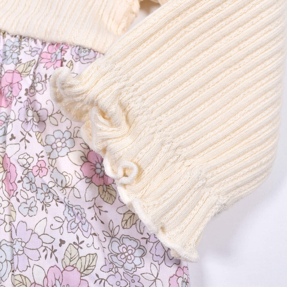 花柄 フリル ラメ 刺繍 ワンピース風 ロンパース ベビー (70~80cm)(70cm ネイビー系): 新生児/ベビー-子供服べべの公式通販サイト  「BEBE MALL」
