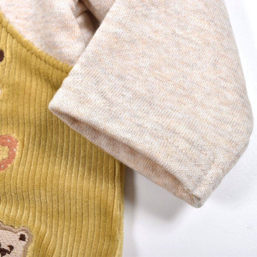 クッキー くま 刺繍 サロペット ドッキング ロンパース ベビー (60~80cm) ブルー 60cm