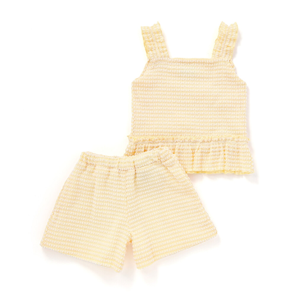 ぽこぽこシャーリングビスチェ+ショートパンツセットアップ(90~140cm) ブルー 90cm