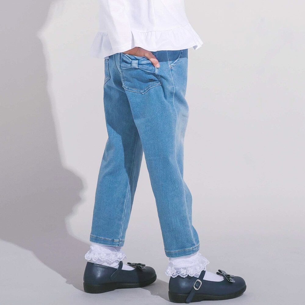 ジョグデニムリボンポケットロングパンツ(90~160cm)
