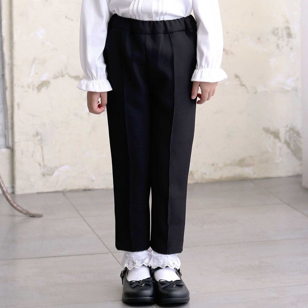 ダブルクロステーパードロングパンツ(110~160cm) ブラック 110cm