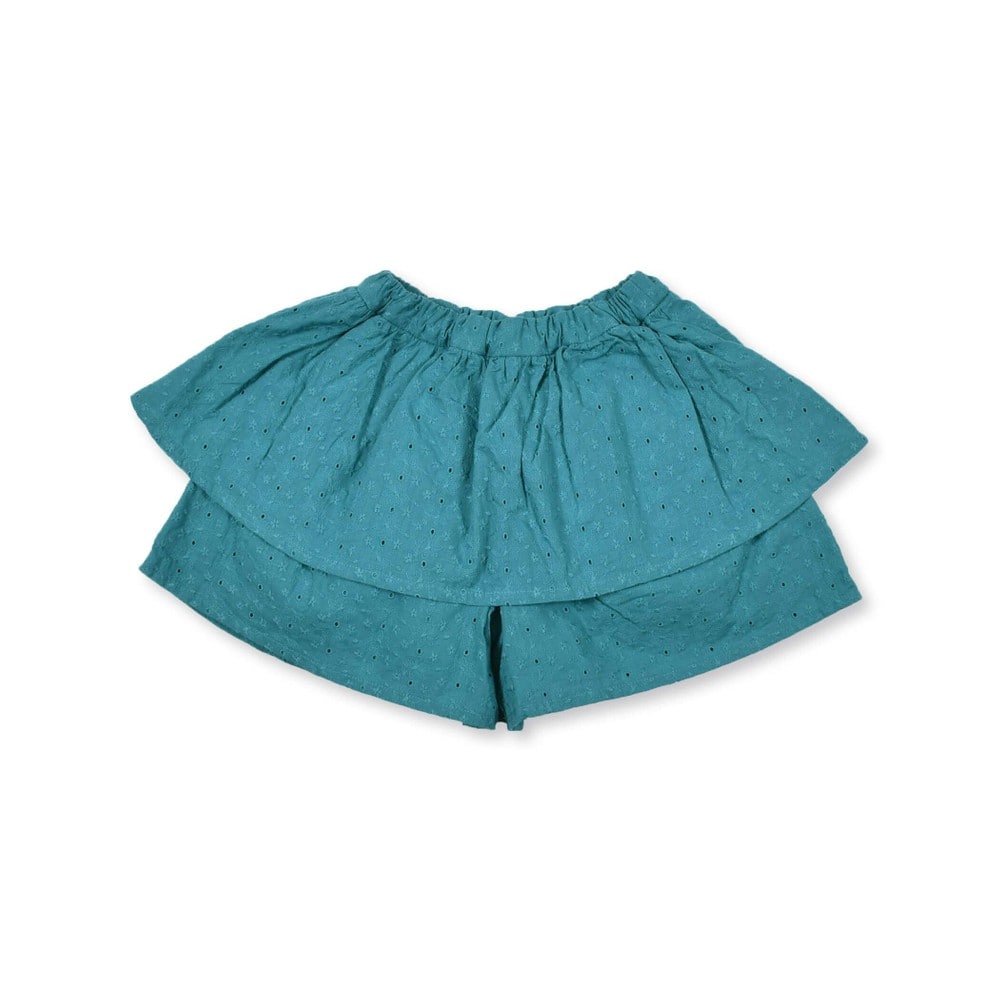 【 お揃い 】 コットン ローンレース ティアード キュロット パンツ(90~150cm) イエロー 120cm