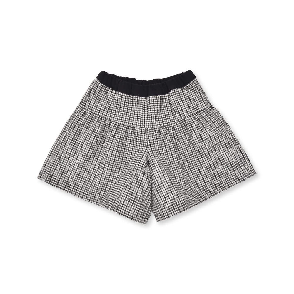 【お揃い】ラメ千鳥格子キュロットパンツ(90~150cm) ブラック系 100cm