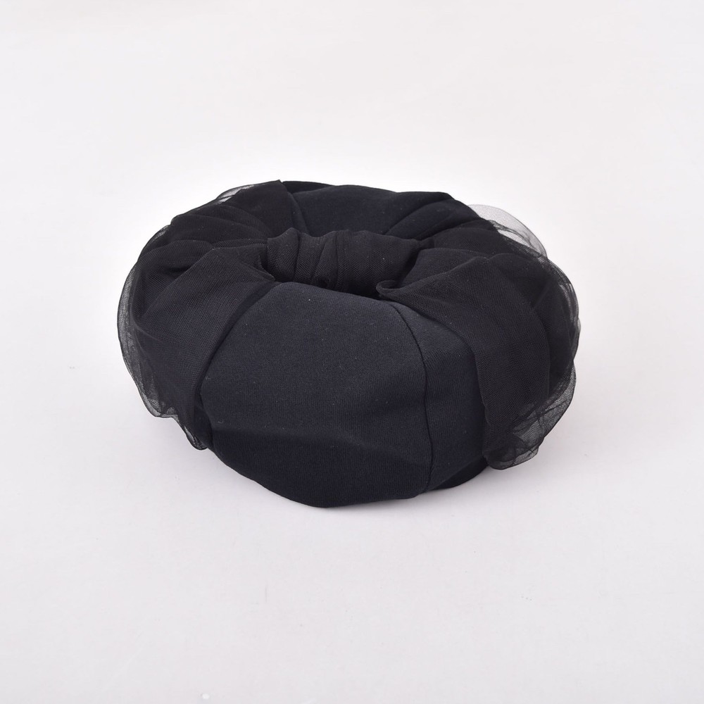 チュールリボン付ベレー ブラック S(50cm~52cm)