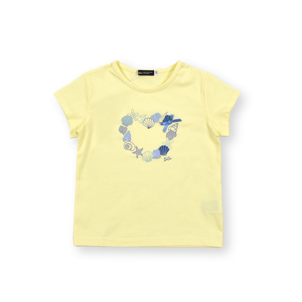 シェル プリント ハート グリッター 半袖 Tシャツ (90~140cm) ピンク 130cm