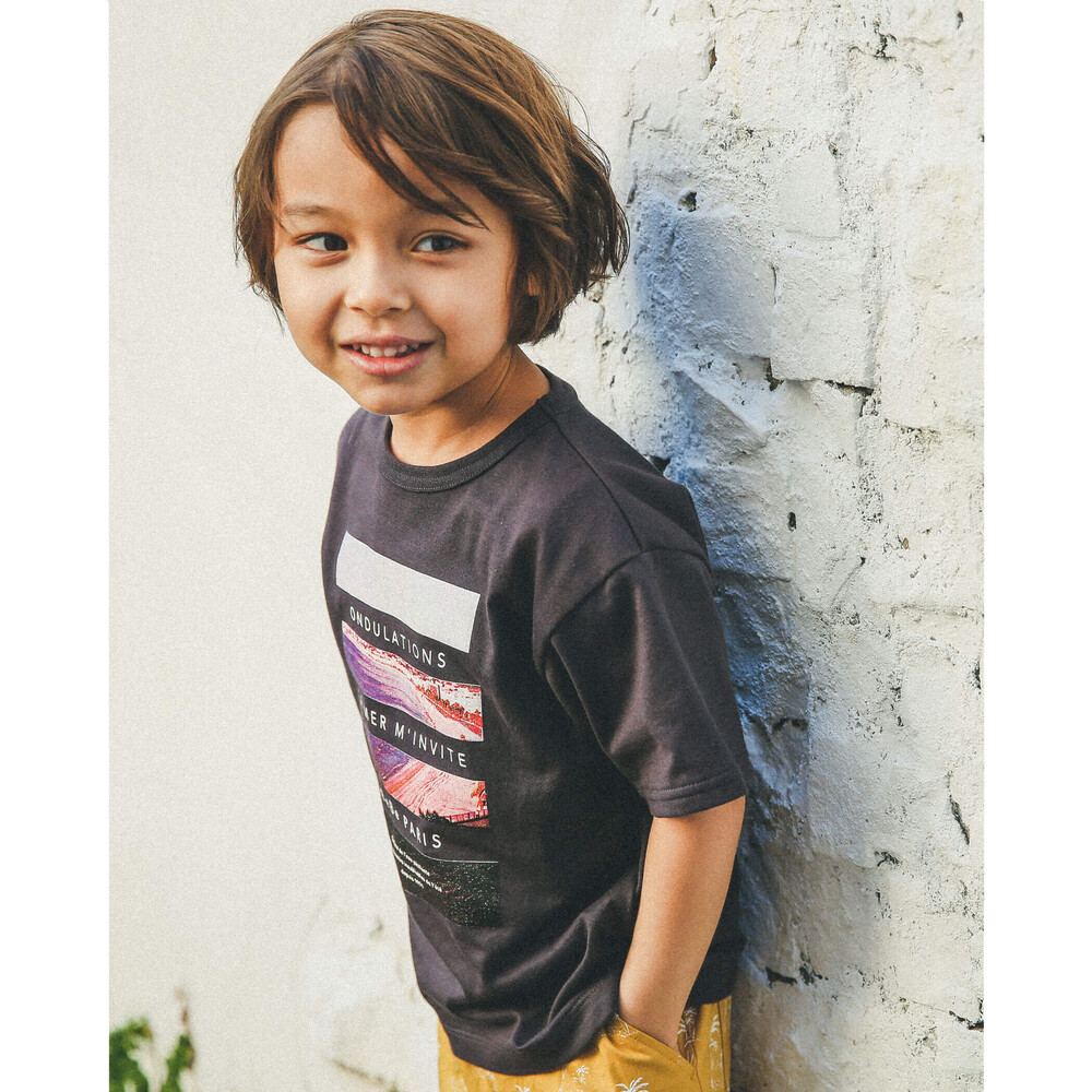 USA コットン フォト プリント Tシャツ (90~150cm) ホワイト 150cm