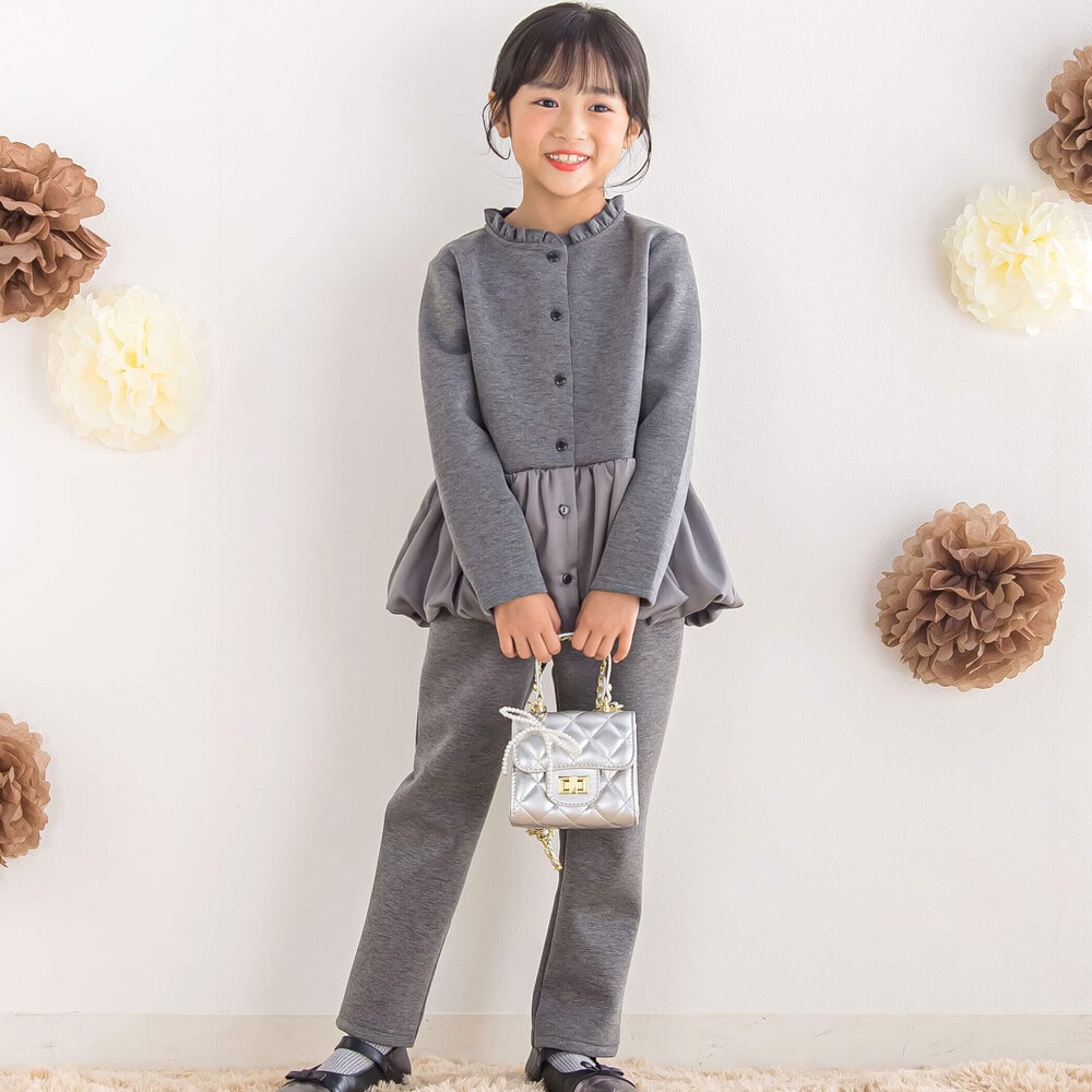 ポンチサテントップス+パンツ セットアップ