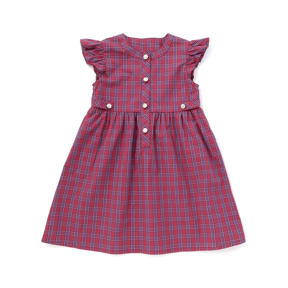 【店舗限定】【お揃い】クラシカルチェック柄フリルワンピース(95~150cm) ピンク系 130cm