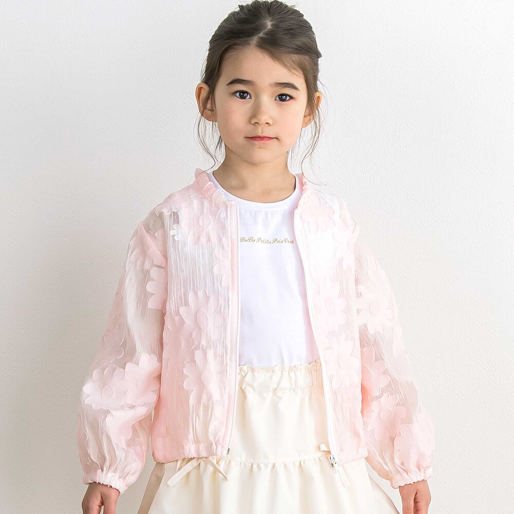 【店舗限定】花柄シアーライトブルゾン(95~160cm) ピンク 100cm