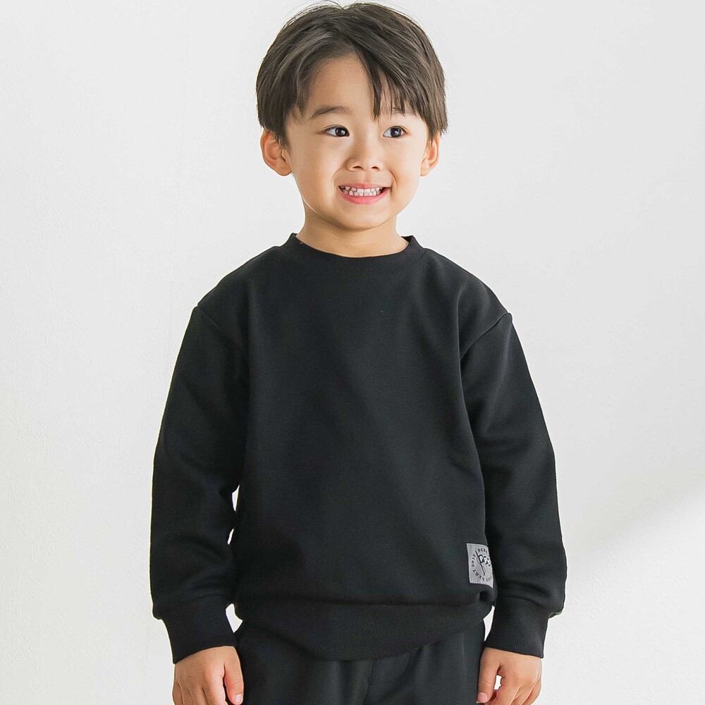 【限定商品】裏毛エルボーパッチトレーナー(95~150cm) ブラック 95cm