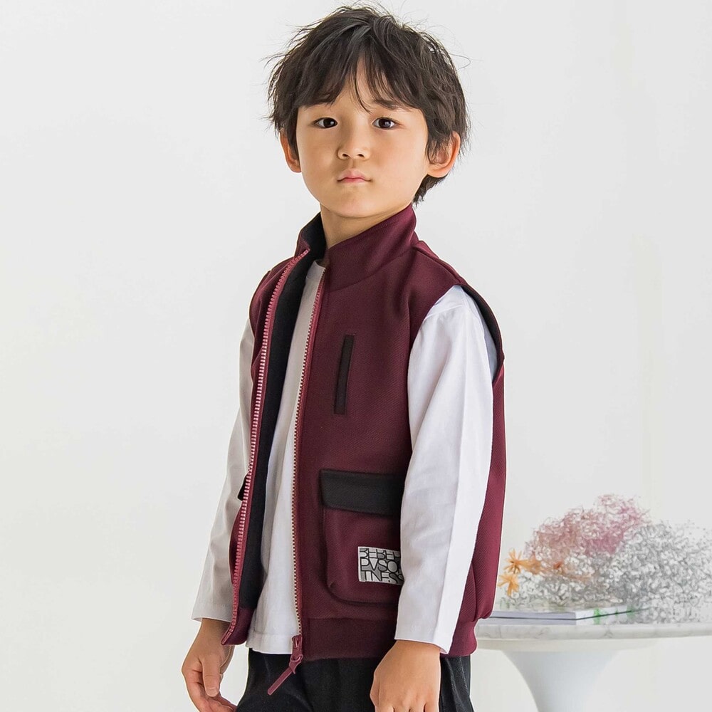 【限定商品】フラップポケットベスト(95~150cm) ボルドー 95cm