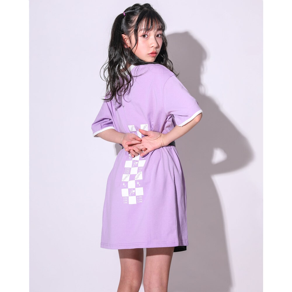 前後着用可能 Ziddy Girl プリント ワンピース 130 160cm 130cm パープル ワンピース 子供服べべの公式通販サイト Bebe Mall