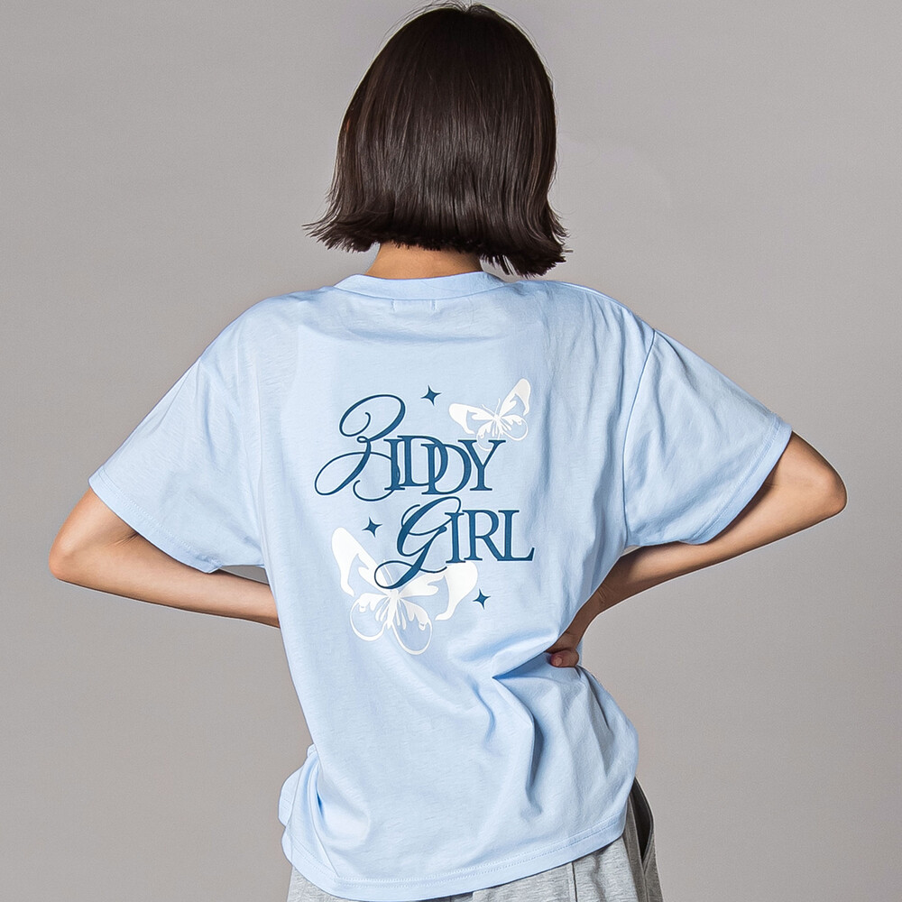 バックグラフィックバタフライTシャツ(130~160cm) ブルー 130cm