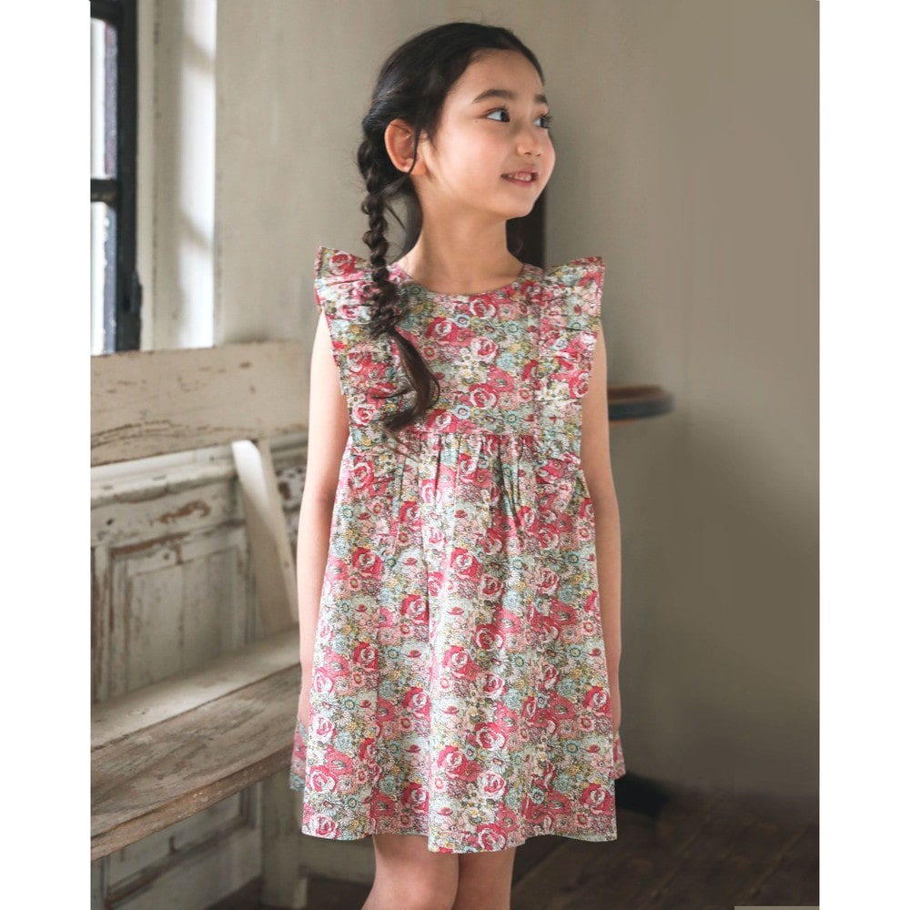 子供服べべの公式通販サイト Bebe Mall フリル 花柄 ワンピース 80 150cm 80cm ピンク系 ワンピース ベベ モール オフィシャルオンラインストア