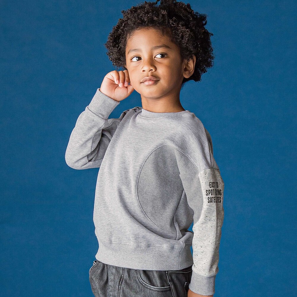 円形切り替えBIG裏毛トレーナー(100~160cm) グレー 110cm