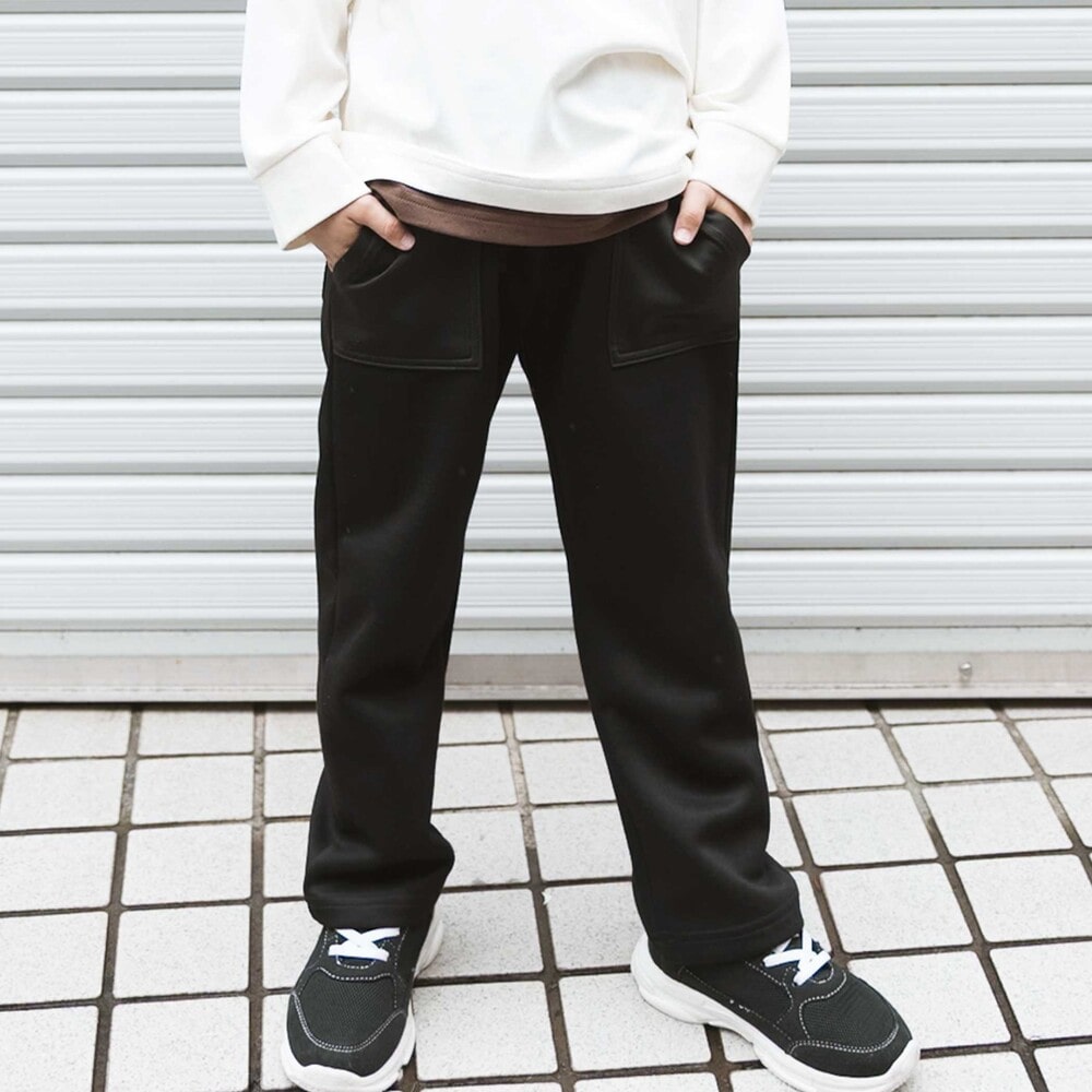 アウトポケットダンボールニットパンツ(100~160cm) ブラック 100cm