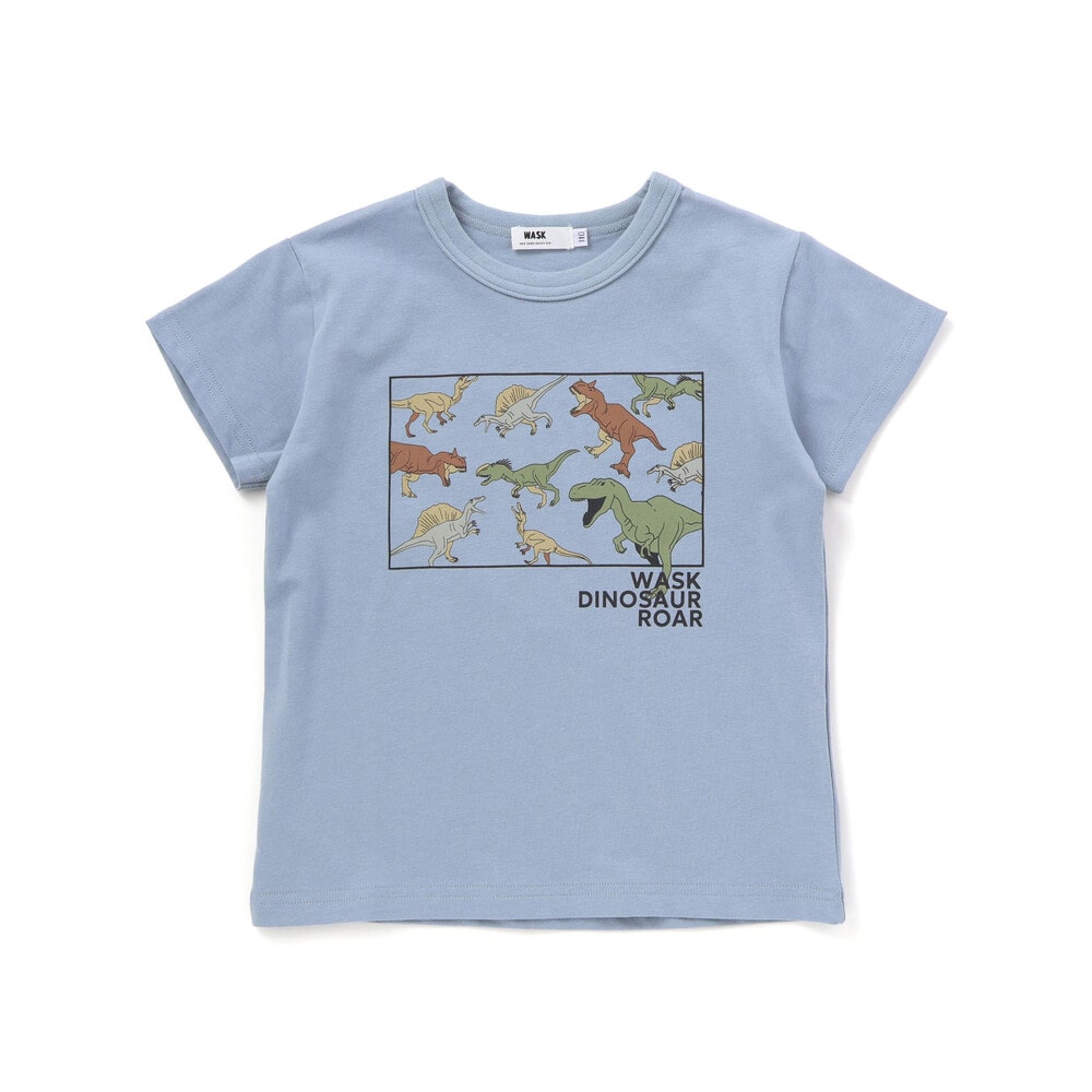 【接触冷感】ダイナソーフルラインTシャツ(90~160cm) ブルー 110cm