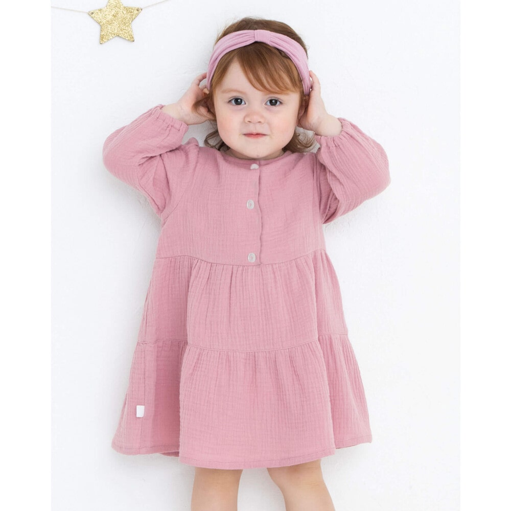 ダブルガーゼ ティアード ワンピース 80 110cm 90cm ピンク ワンピース 子供服べべの公式通販サイト Bebe Mall