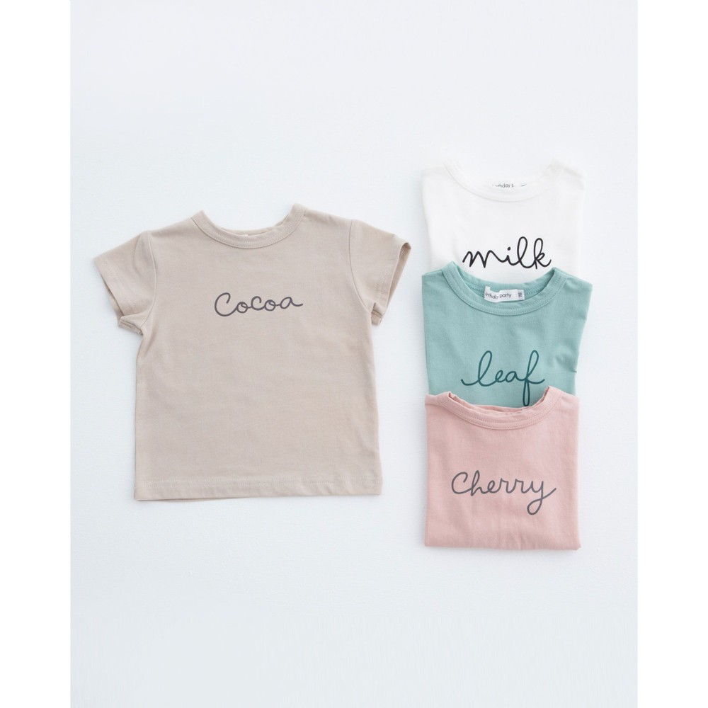 ロゴプリント milk cherry leaf cocoa 半袖 シンプル Tシャツ (70cm