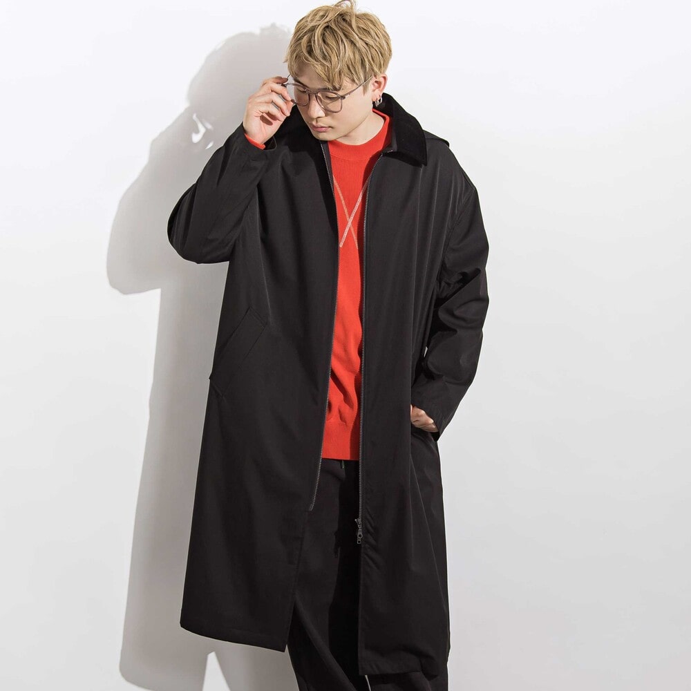 ツイルジップステンカラーコート親子お揃い 大人(140~175cm) ブラック M(150~160cm)
