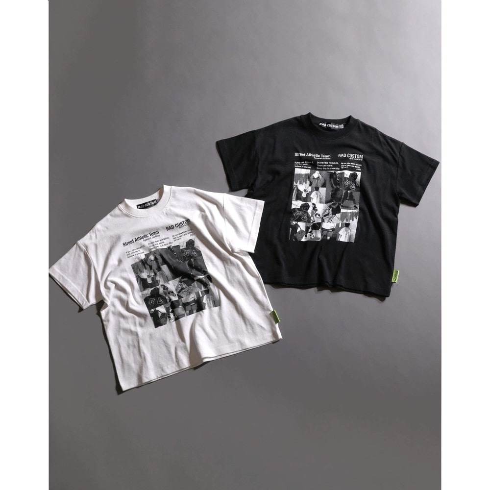 フォトプリント モノクロ Tシャツ(120~160cm) ホワイト 120cm