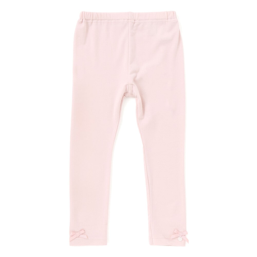 【日本製】リボン付きラグウォームプレミアレギンス(80~140cm) ピンク SSS