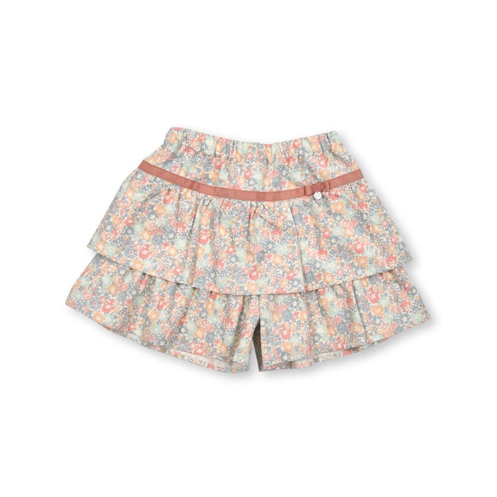 【お揃い】【日本製】リバティ(Michelle)シャツコールキュロットパンツ(90~140cm) オレンジ系 90cm