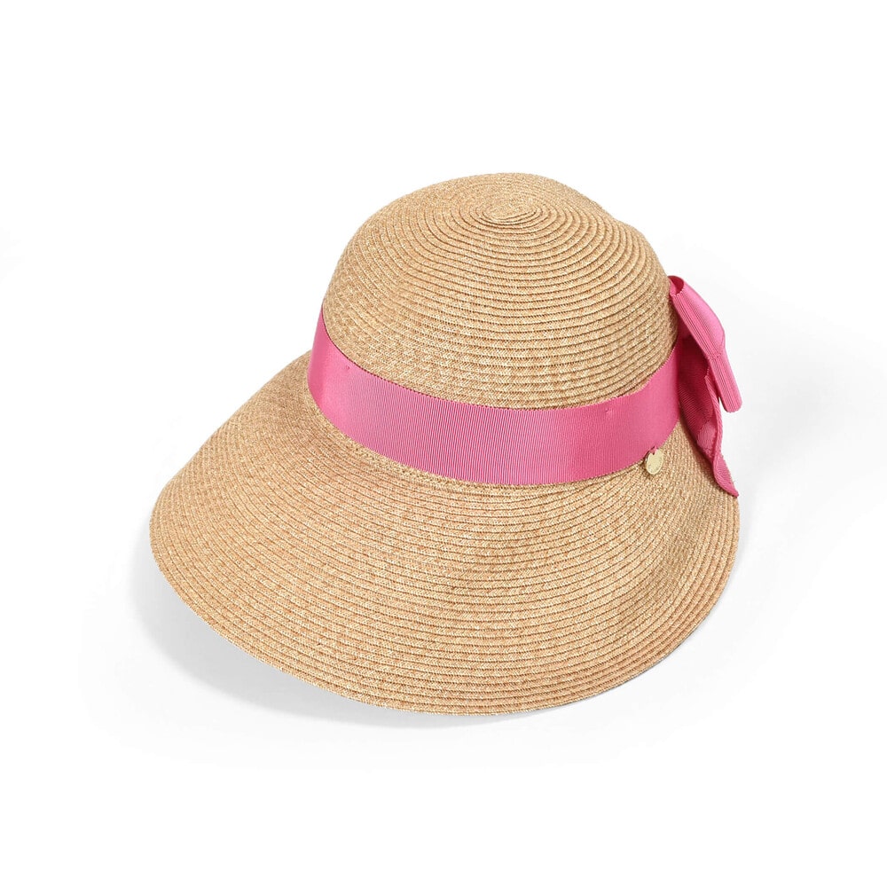 大きいリボン付きペーパーブレードハット(52~56cm) ホワイト 52cm