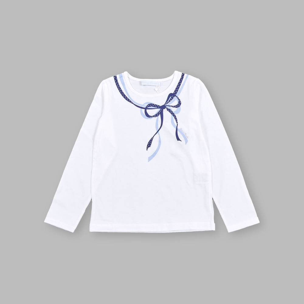 リボン プリント 長袖 Tシャツ (140cm) ホワイト 140cm