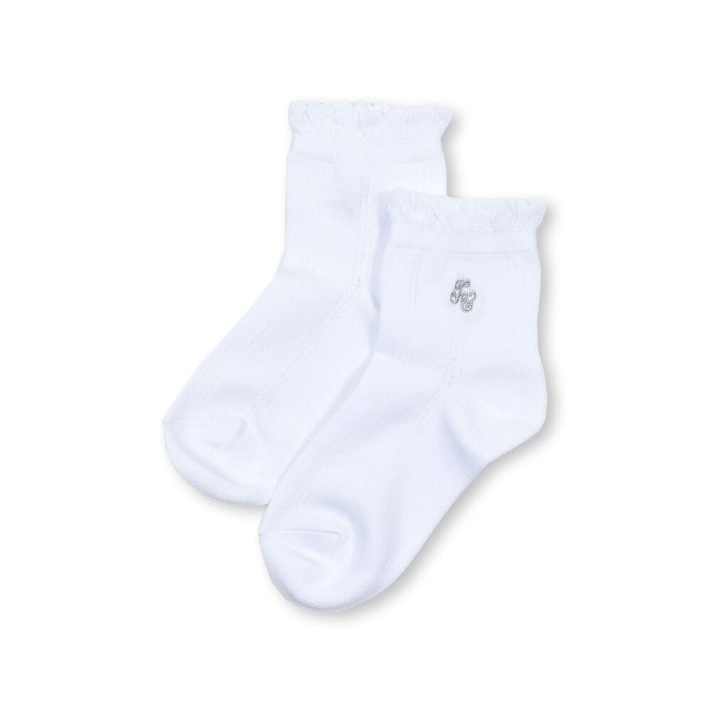 【日本製】透かし編みソックス(13~21cm) オフホワイト 13-15cm