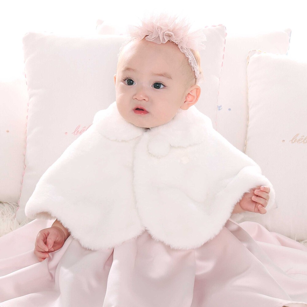 ファースカラップケープ(60~90cm) ホワイト ワンサイズ