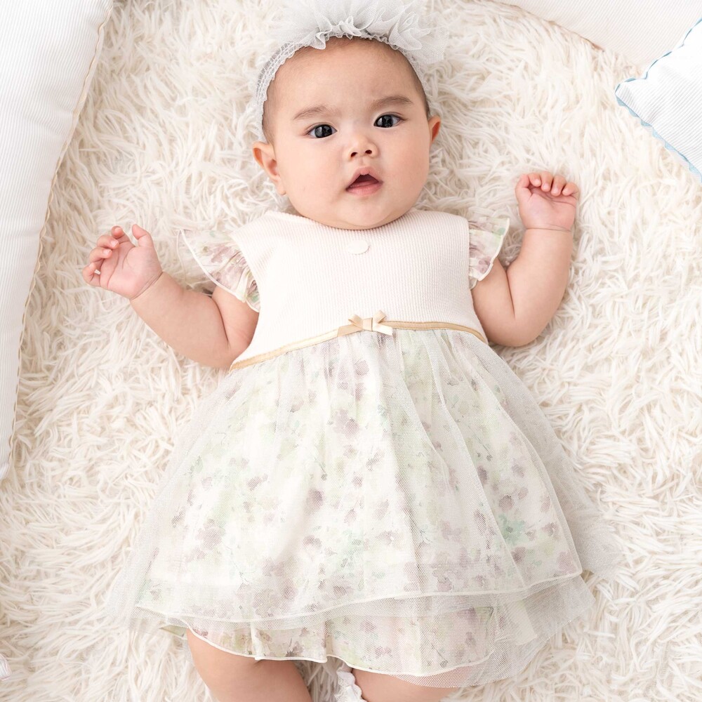 【お揃い】テレコフェイスチュールチュニック(70~90cm) パープル系 ワンサイズ