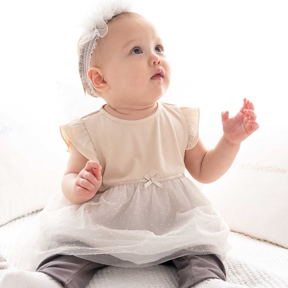 テレコドットラメチュールチュニック(70~90cm) ベージュ ワンサイズ